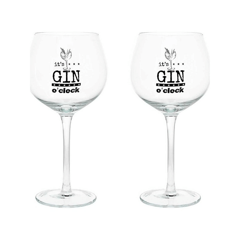 Lot de 2 verres à Gin Tonic en verre transparent Cc580 Let'S Party Line