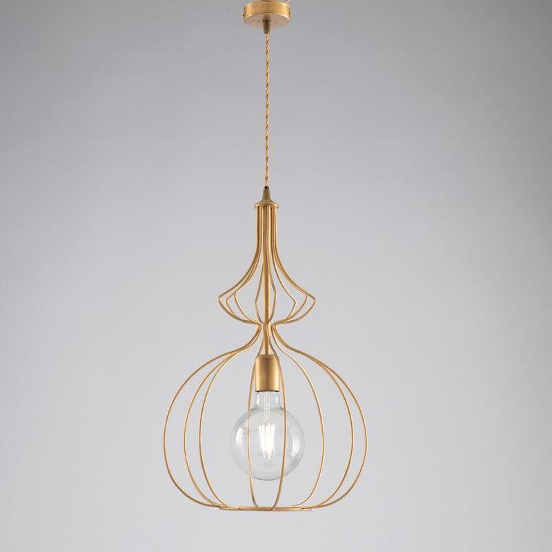 Chandelier en or industriel moderne 35 cm