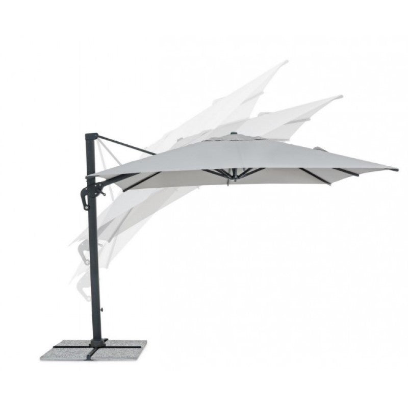 Parasol à Bras en Aluminium Ines 3x3m - Gris Clair