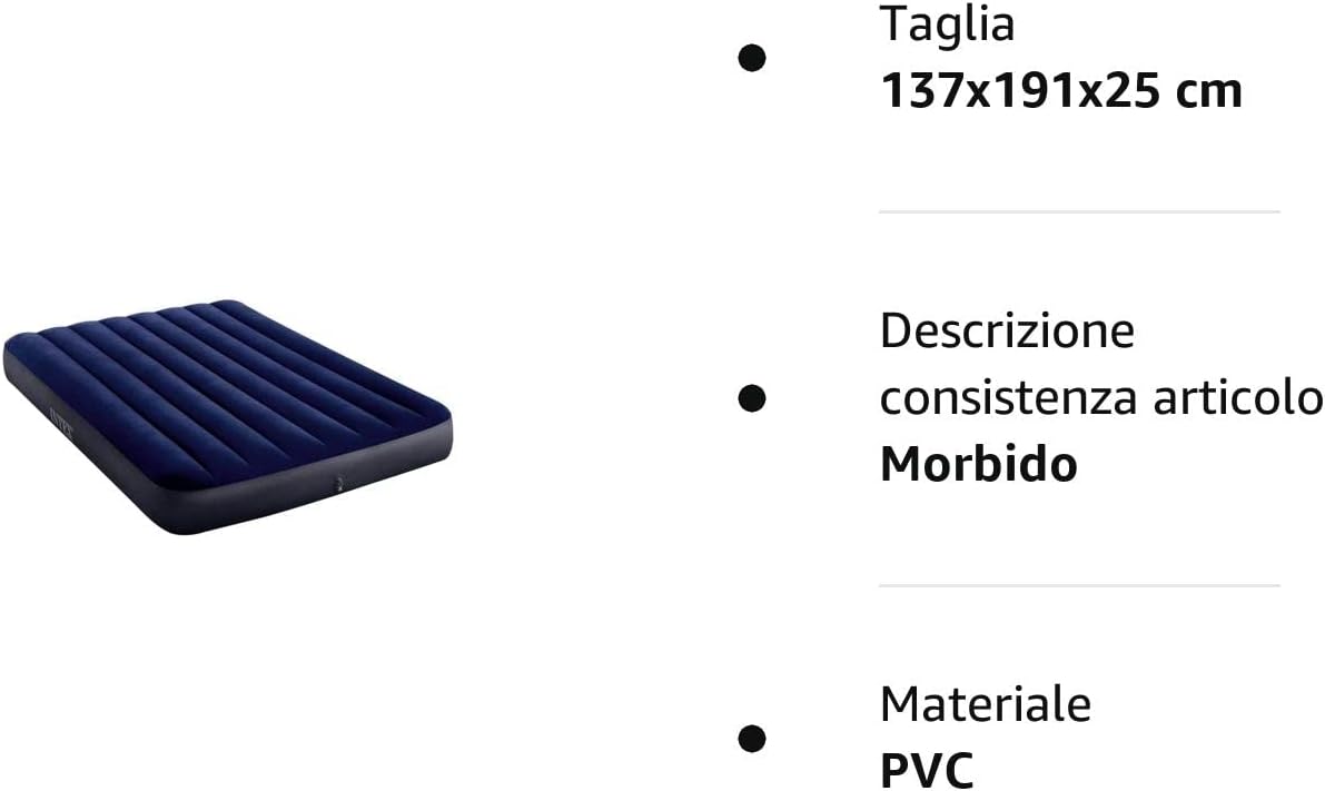 Matelas Classic Downy Double Carré en Fiber Tech 137x191x25 cm