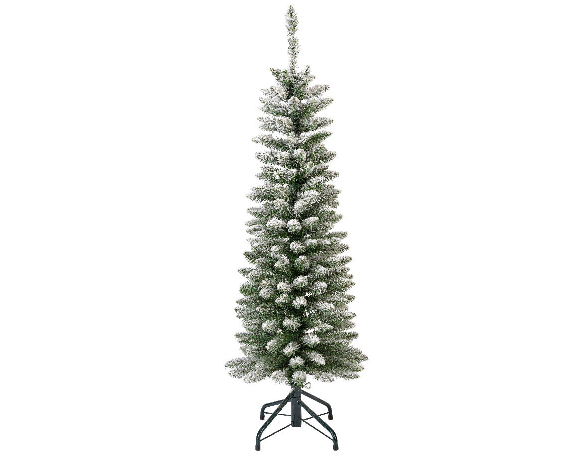 Sapin de Noël en pin crayon enneigé H 150 x ø 45 cm