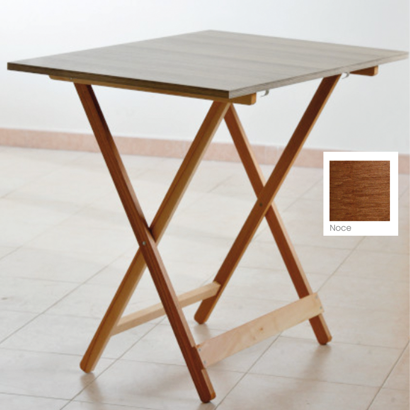 Table pliante en noyer formica 60x100 cm