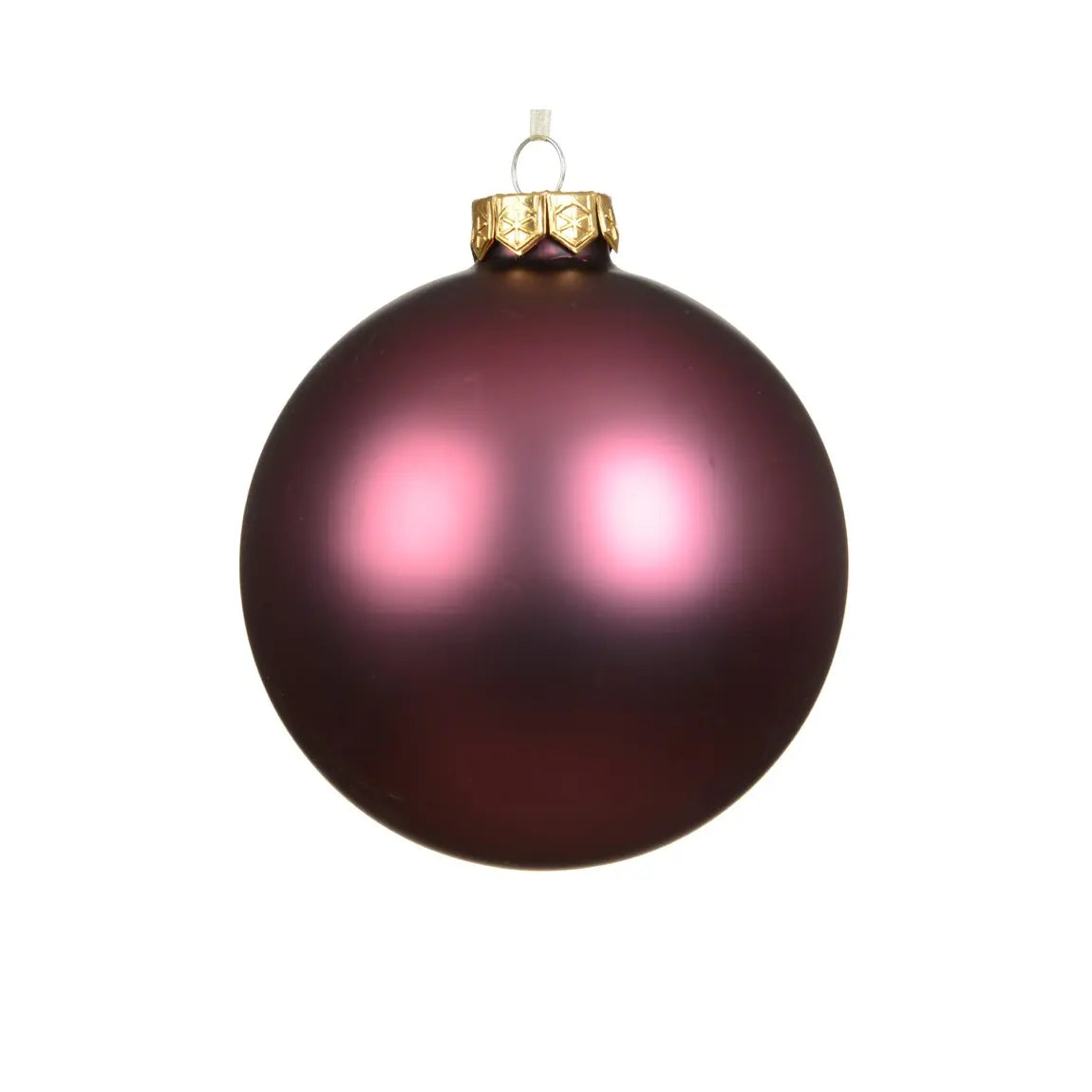 Sfera natalizia in vetro rosa scuro opaco Ø10 cm