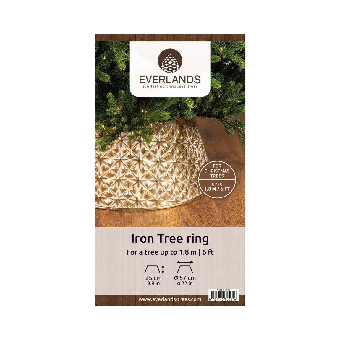 Copribase per albero di Natale in ferro oro antico Ø57 × H25 cm