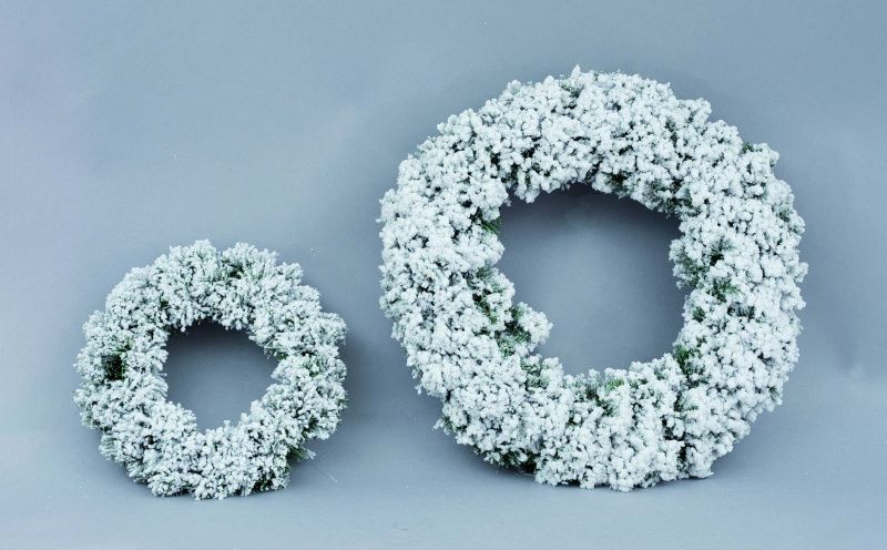 Couronne PVC vert neige 50 cm