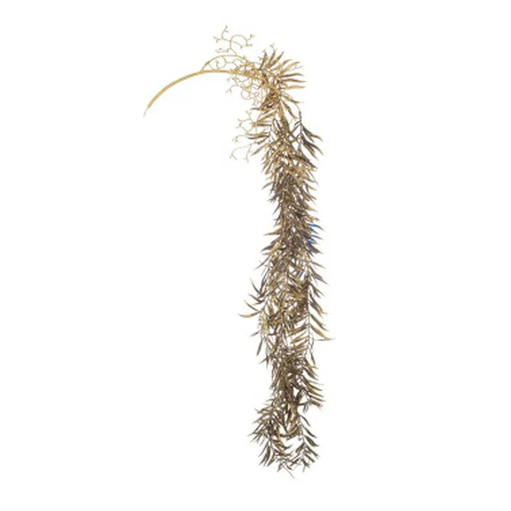 Ramo decorativo Edhel bambù nero e oro H100 cm