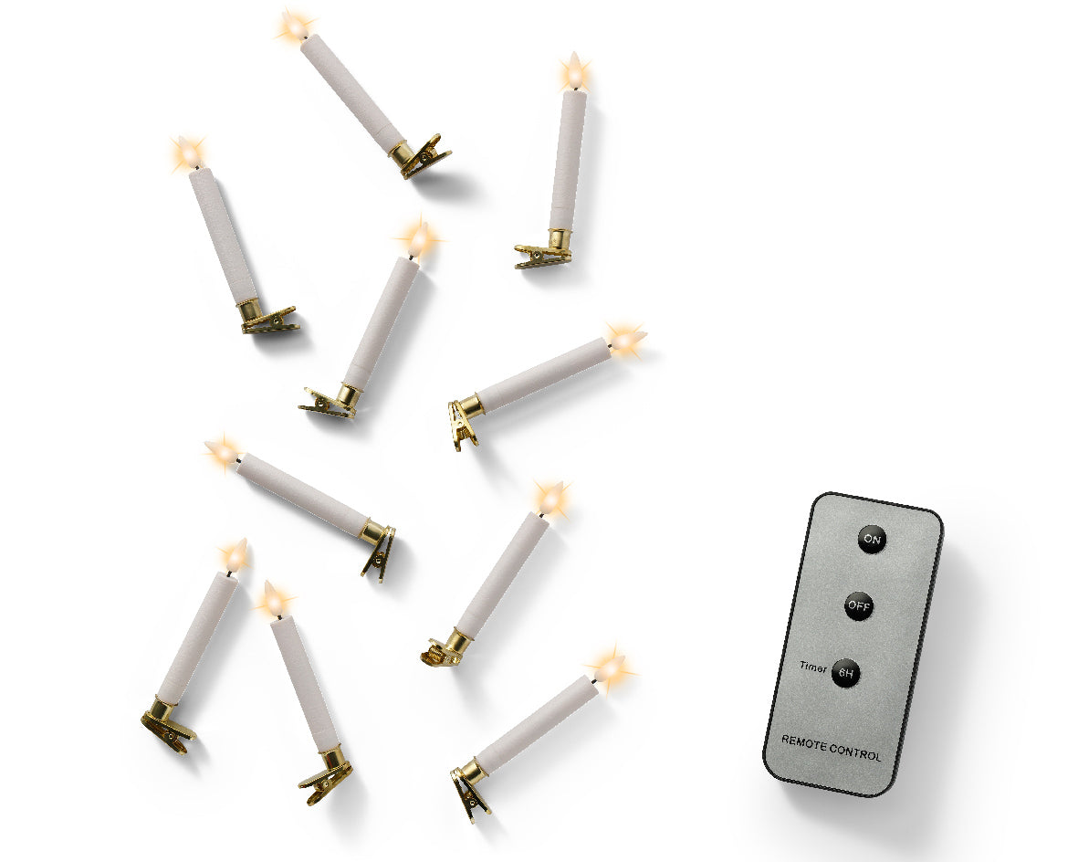 Bougies LED fixes 1,5x14 cm 10pcs