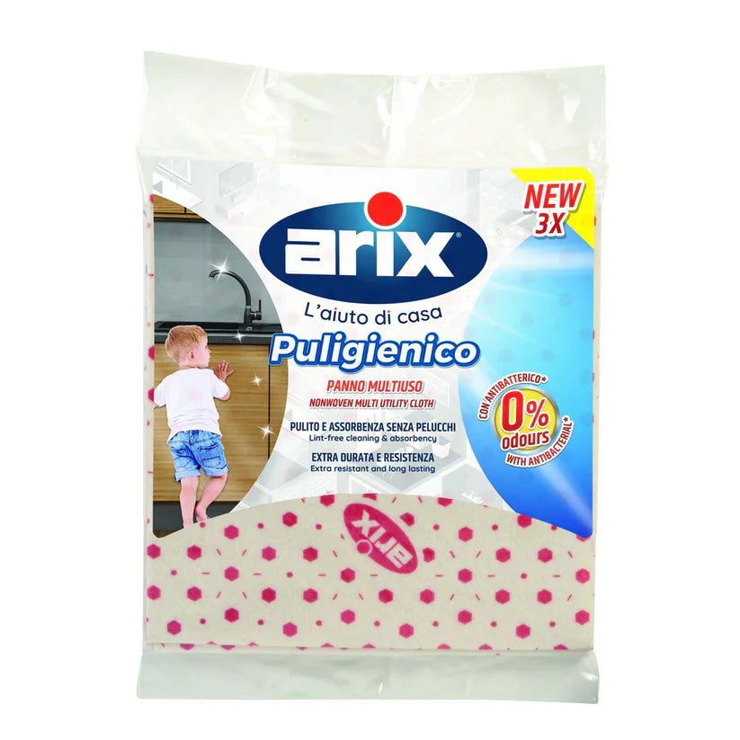 Arix chiffon de nettoyage antibactérien polyvalent 3 pièces