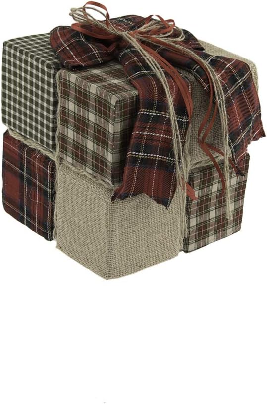 Coffret cadeau en tissu patchwork 28x28x30 cm
