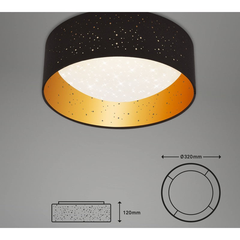 Plafonnier LED Maila 32,5 cm 12w 1200lm or noir