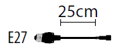 Connecteur E27 20cm 1 sortie max 15W – Corps blanc