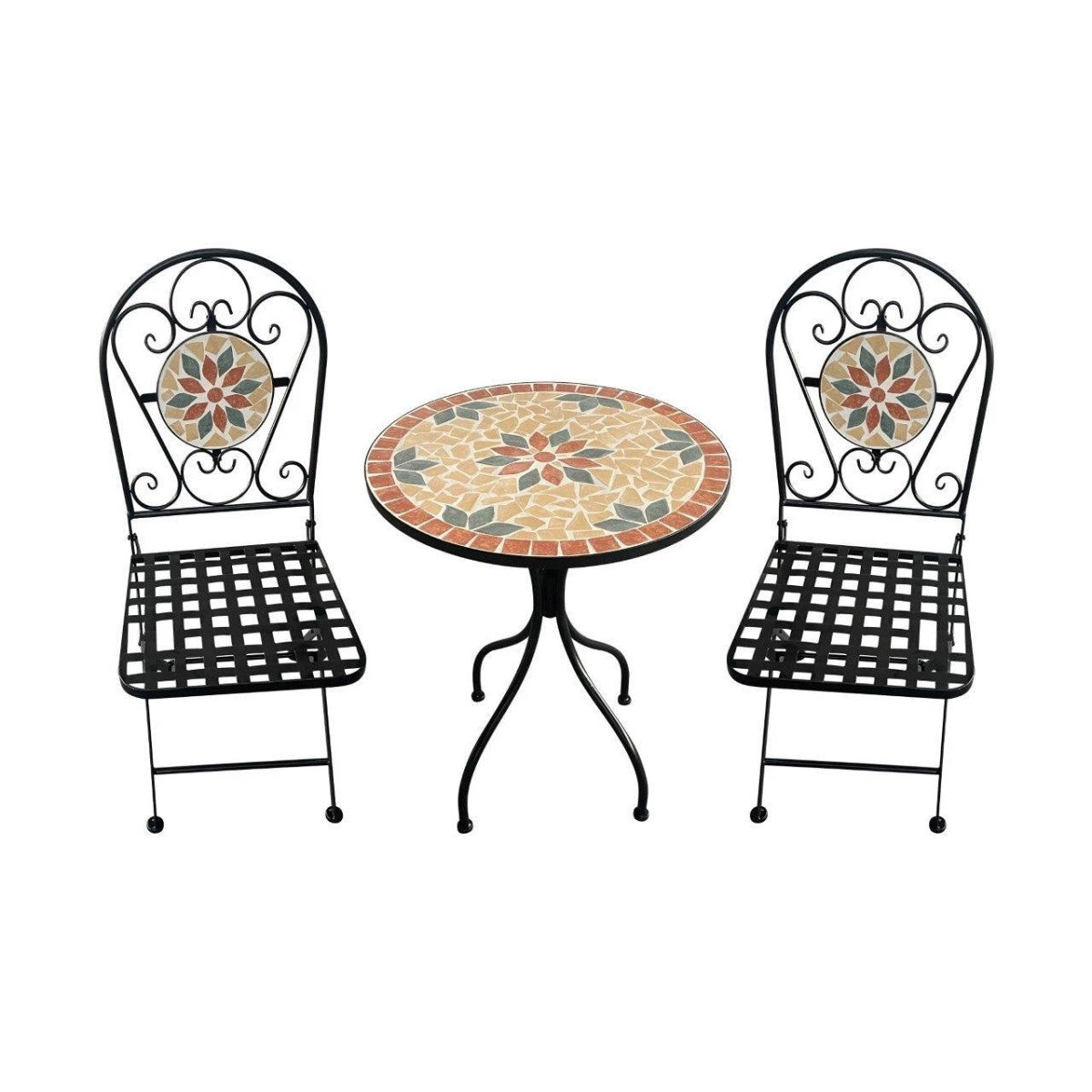 Ensemble en fer classique Ischia avec table et deux chaises