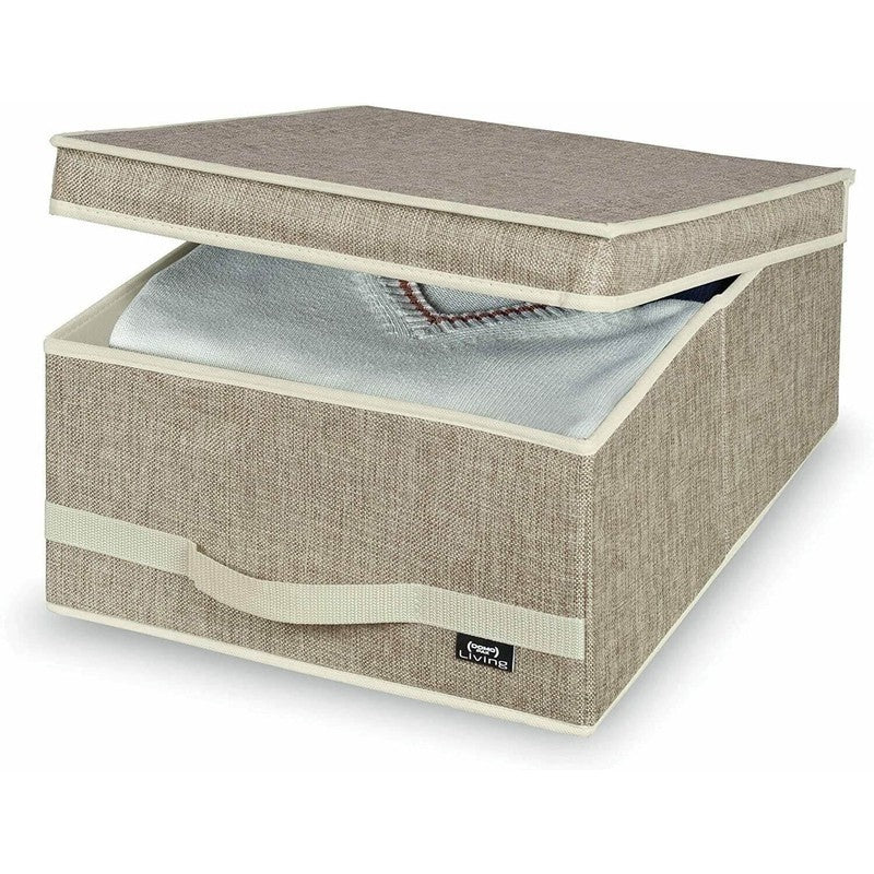 Scatola armadio in poliestere beige 35×45×18 cm