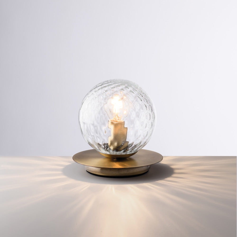 Lampe de table en fer bronzé brossé 1 lumière H.17 - Ø16