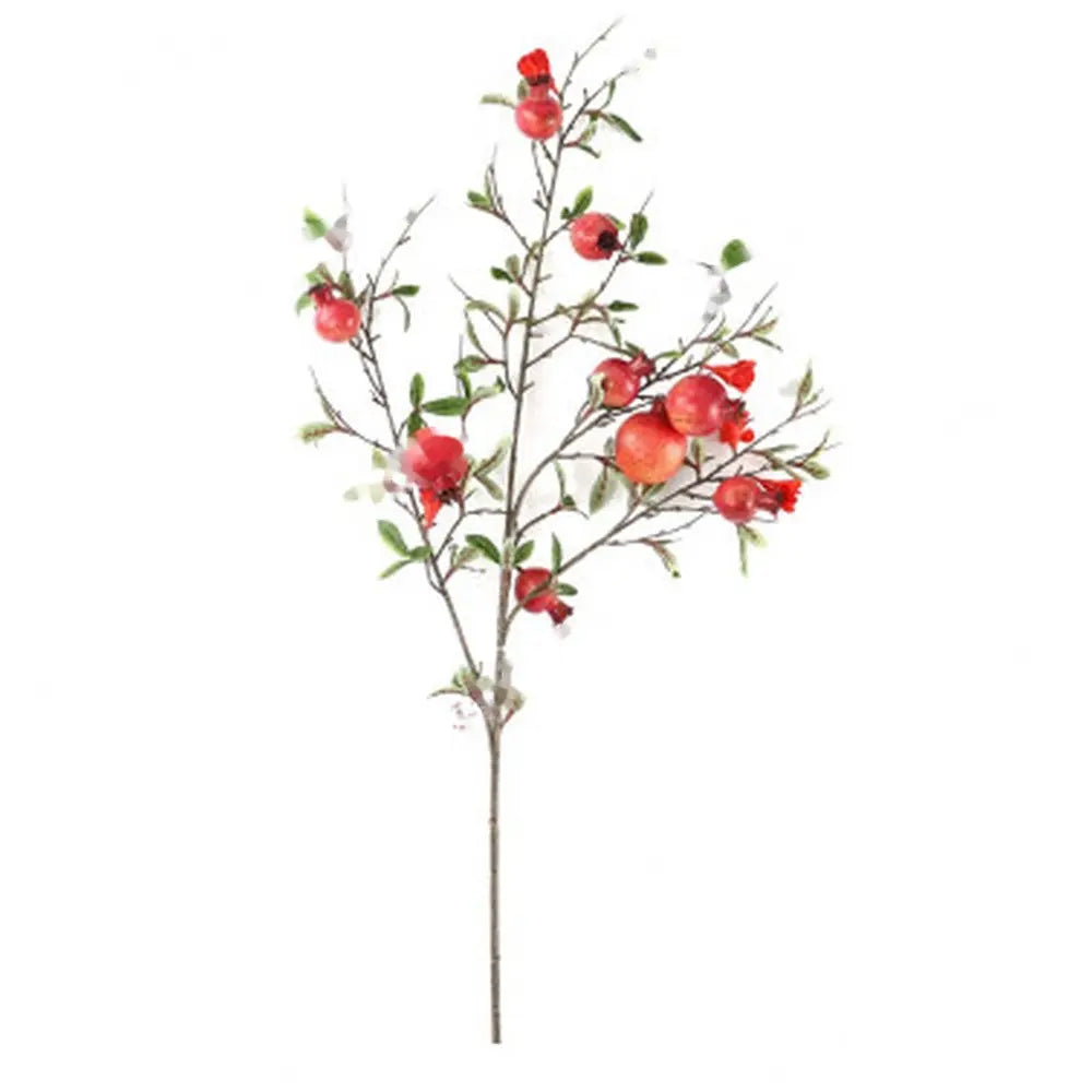 Ramo decorativo Jaen melograno arancione con 9 frutti H98 cm