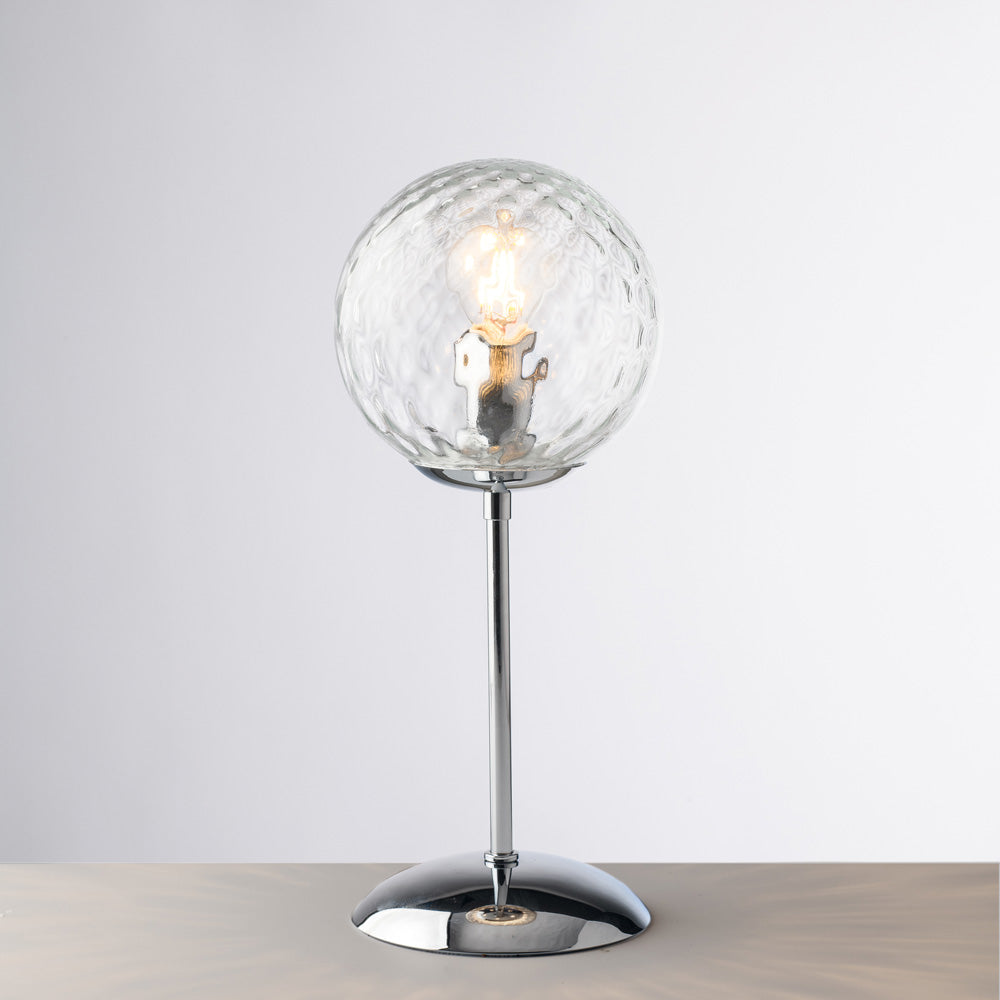 Lampe de table en fer chromé poli 1 lumière H.32 - Ø13