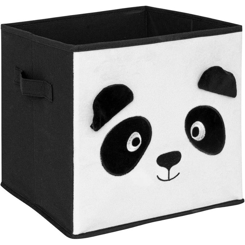 Boîte de rangement panda 29x29 cm en velours