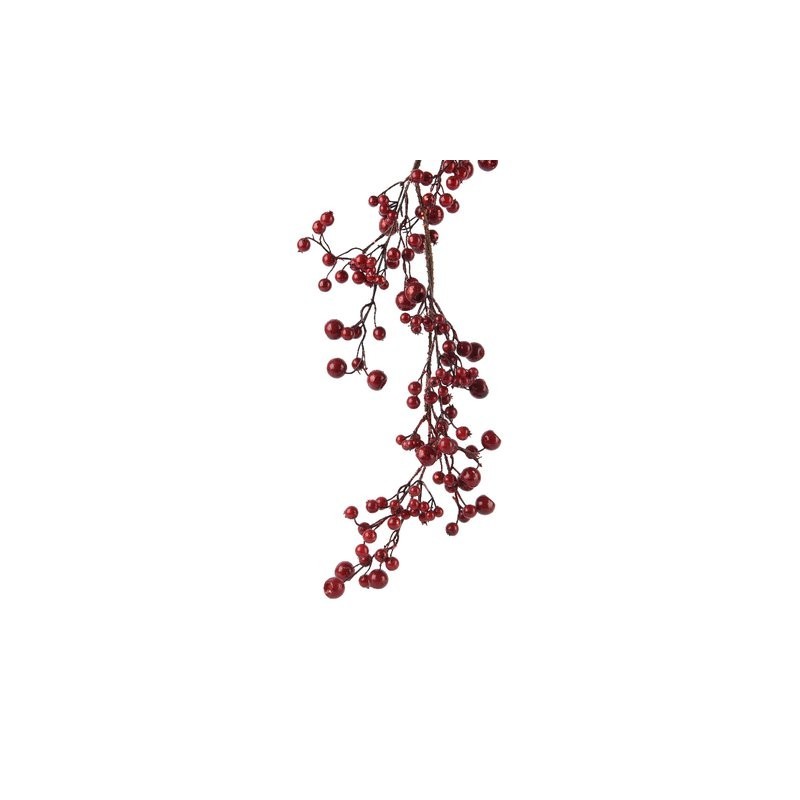 Ghirlanda natalizia con bacche rosse 130 cm
