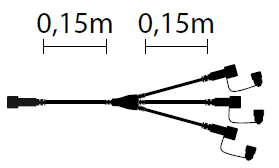 Connecteur multiple 3 sorties 15x15 cm