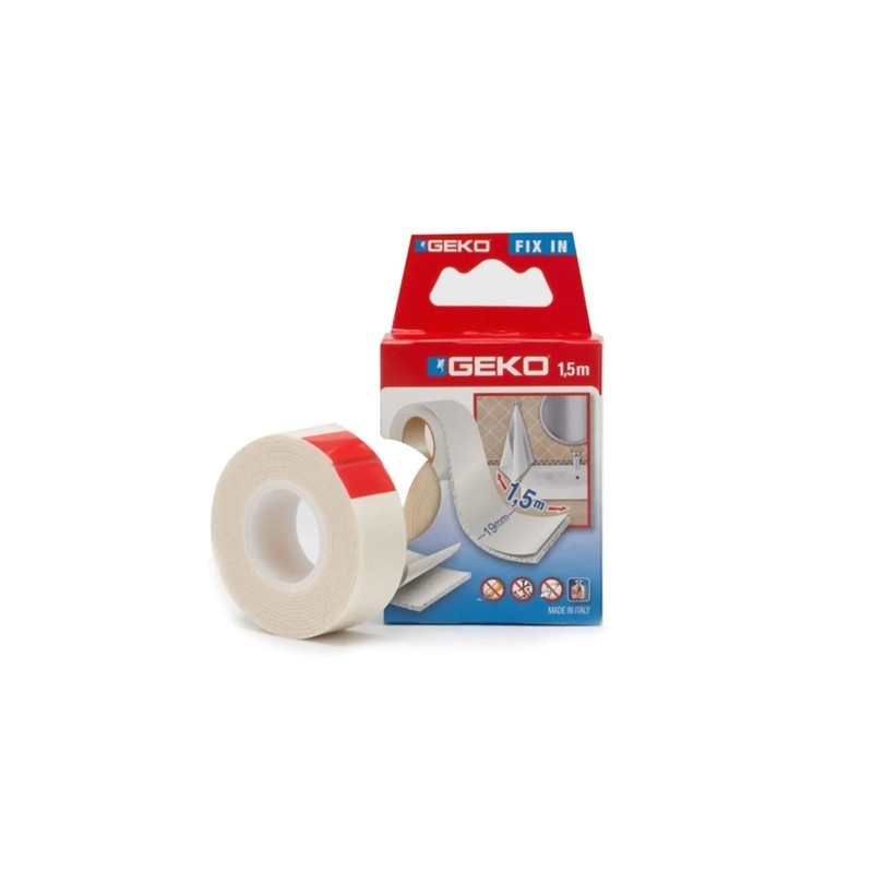 Ruban adhésif double face blanc 19 mm x 1,5 m