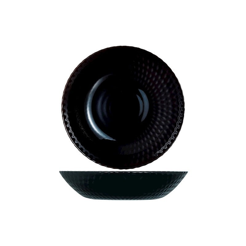 Assiette creuse Pampille Ø 20 cm en verre opale noir