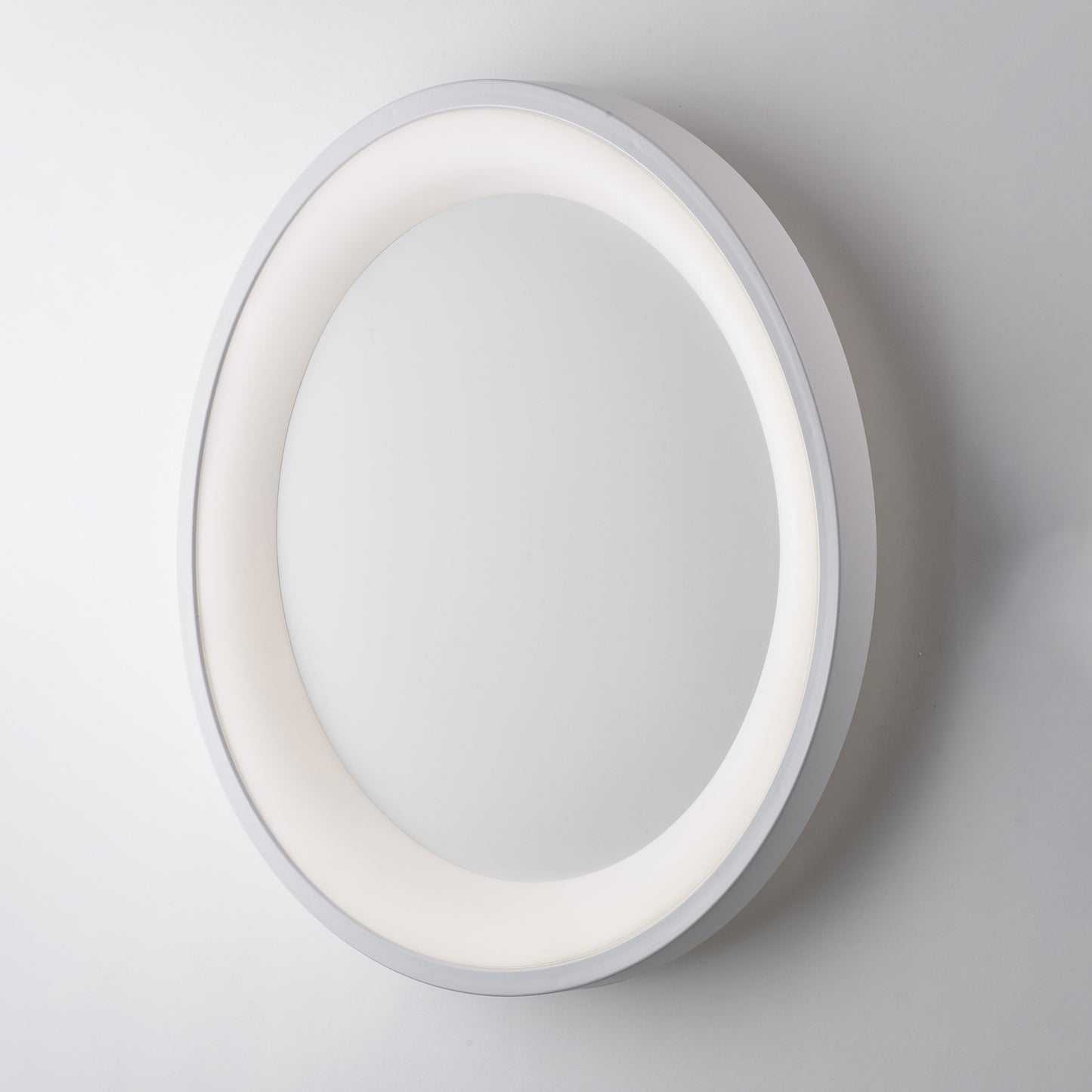 Plafoniera circolare in metallo e alluminio laccato bianco con led integrato H.7 - Ø 50