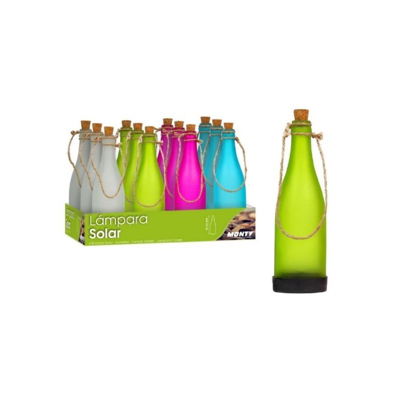 Lampe solaire bouteille en verre 25 cm