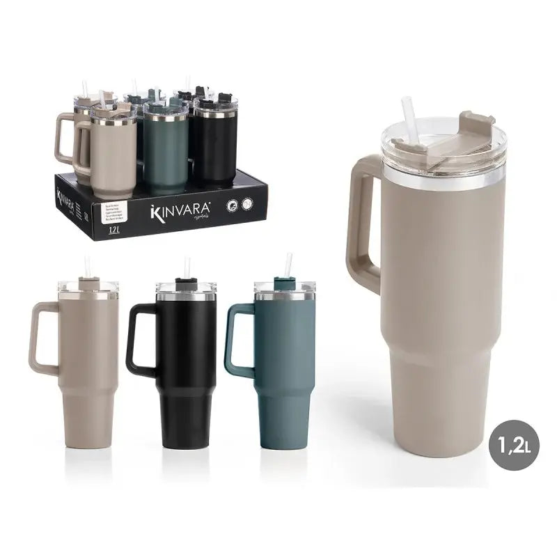 Bouteilles thermiques de 1200 ml avec poignée de couleurs assorties