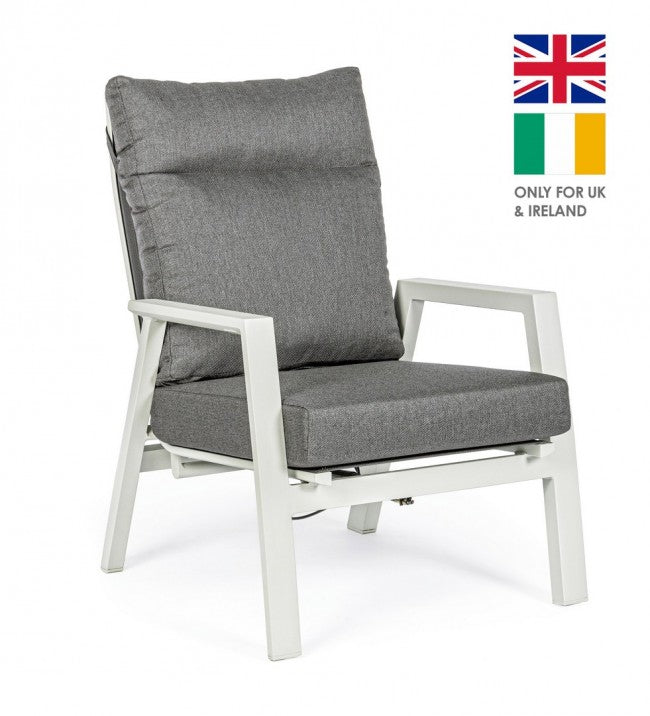 2x Fauteuil Inclinable en Aluminium 72x81x98 cm avec Cadre Gris