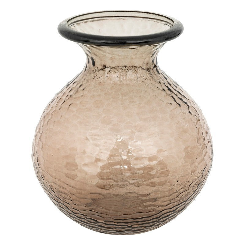 Vase en verre martelé marron Alric H33 cm