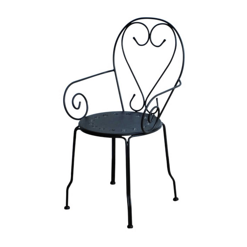 Fauteuil New Old Métal Clair Anthracite 49x48h43/59/90 cm