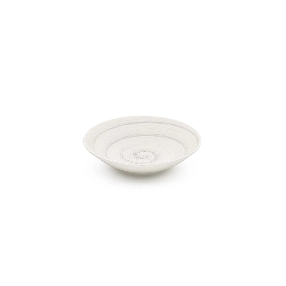 Assiette creuse de table souvenir blanche en céramique peinte à la main Ø 23,5 cm