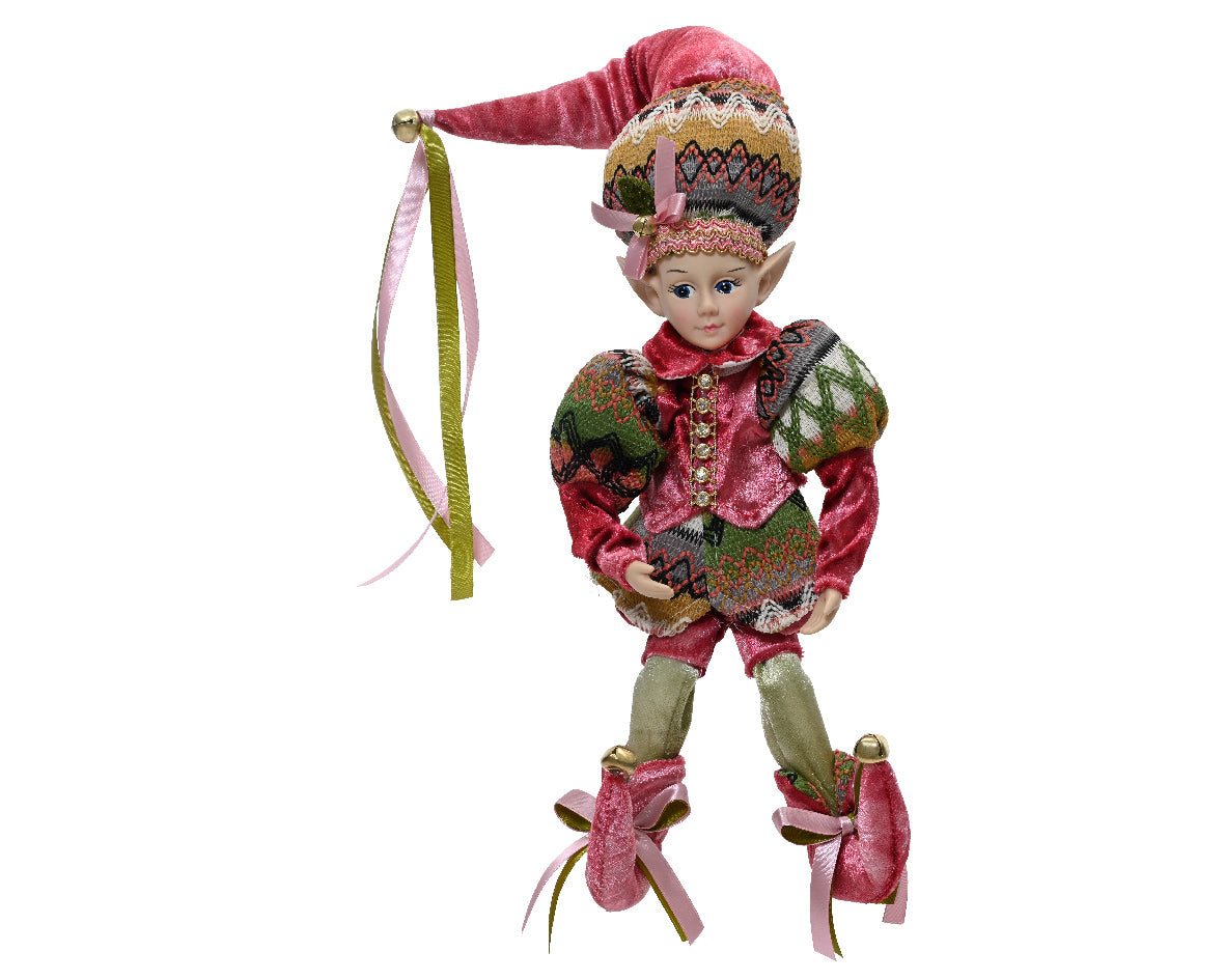 Lutin de Noël en polyester 6x14x50 cm