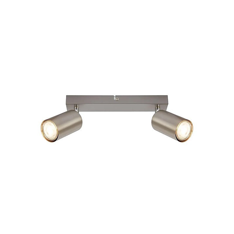 Spot de plafond orientable 2xGU10 nickel satiné 15,5 x 5,5 x 25,5 cm