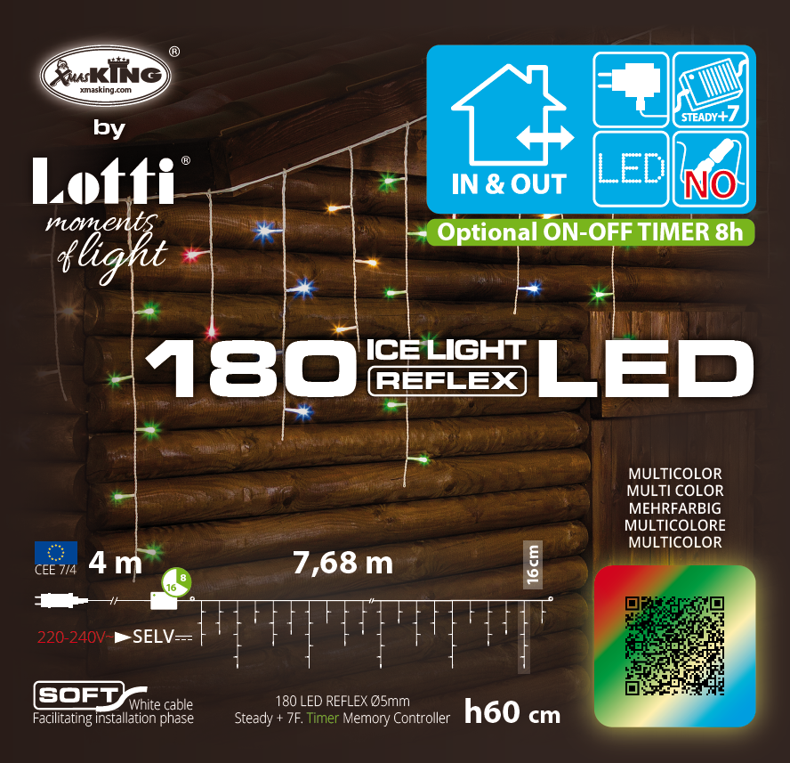 Éclairage LED multicolore 4m x 768xH60cm