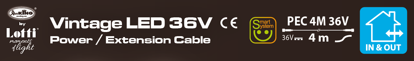 Câble basse tension blanc 36 V rallongé de 4 m