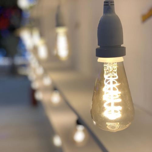 Portalampada E27 500xH30cm con Cavo gomma Bianco, uso Esterno