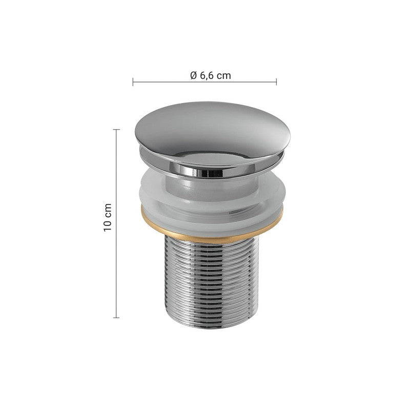 Piletta clic clac 01 in acciaio inox universale 9-10 x 6 x 6 cm