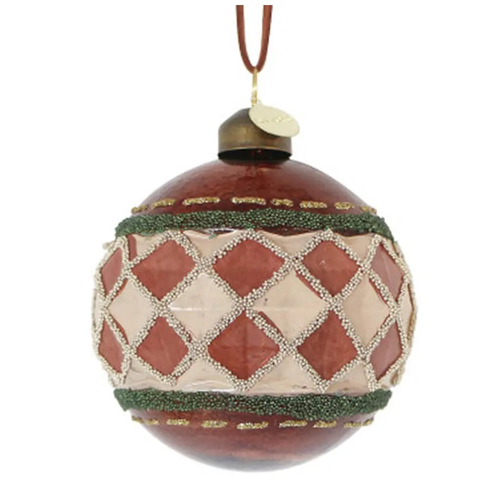 Sfera decorativa Geometrical in vetro marrone Ø8 cm
