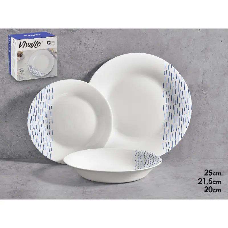 Ensemble de 18 assiettes rondes décorées