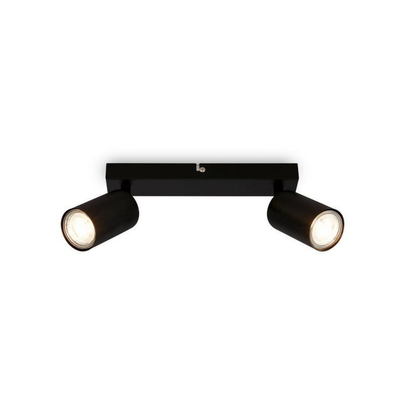 Spot de plafond orientable 2xGU10 noir 15,5 x 5,5 x 25,5 cm