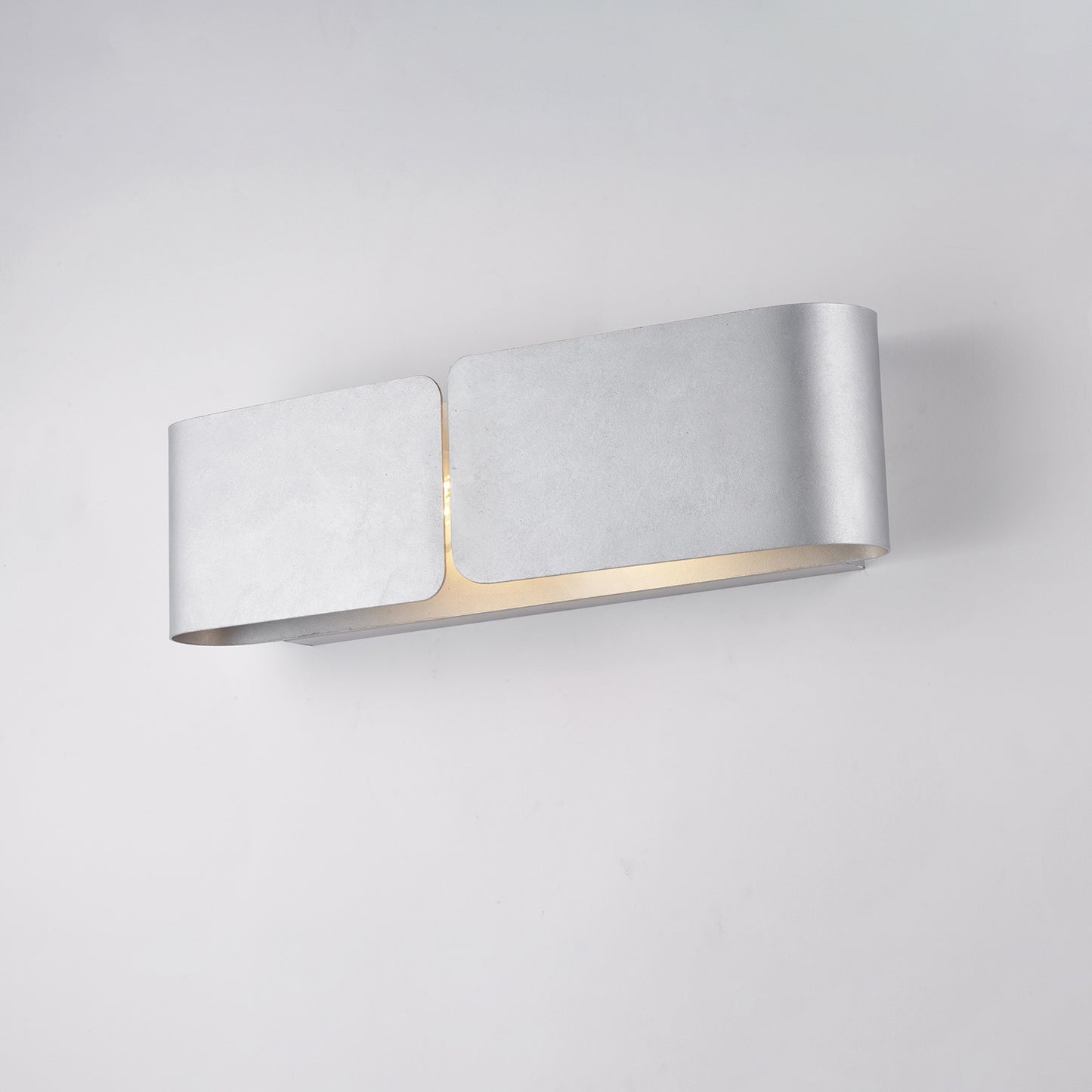 Applique en Fer Laqué Blanc Décor Argenté 2 Lumières 12x45x10 cm