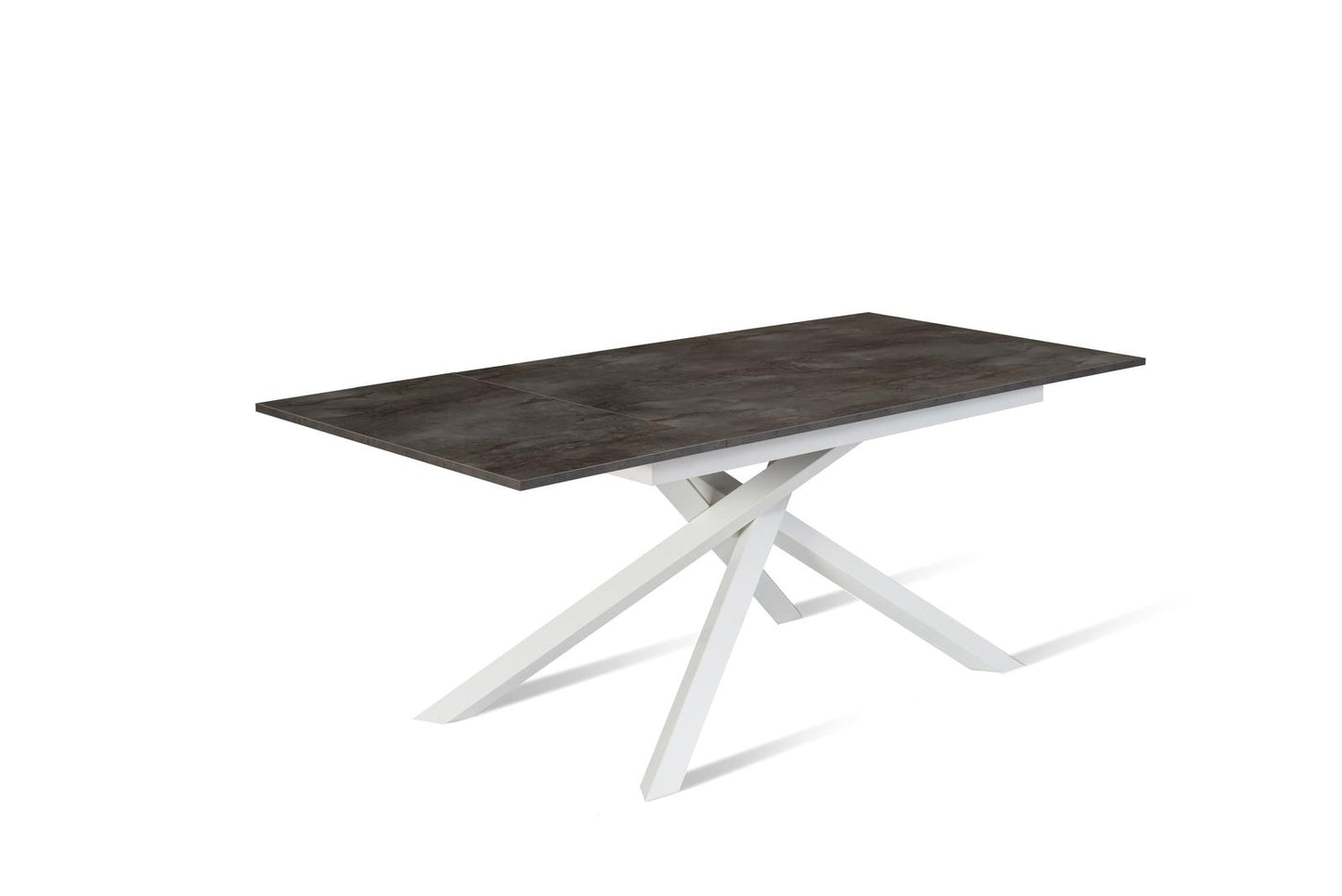 Table extensible en béton gris-blanc 90 cm x 140-190 cm H. 76 cm