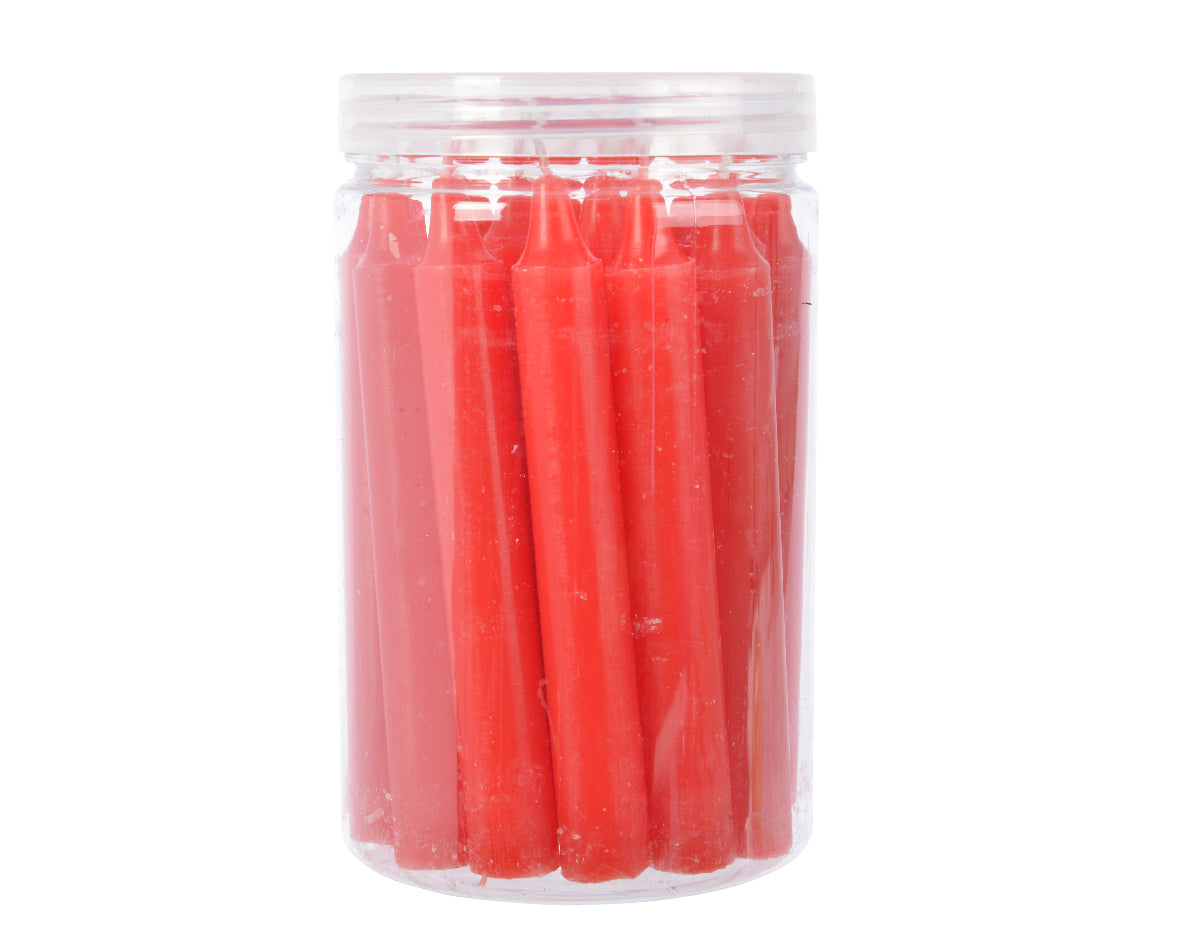 Mini bougies rouges h. 10,5 cm x diamètre 1,3 cm