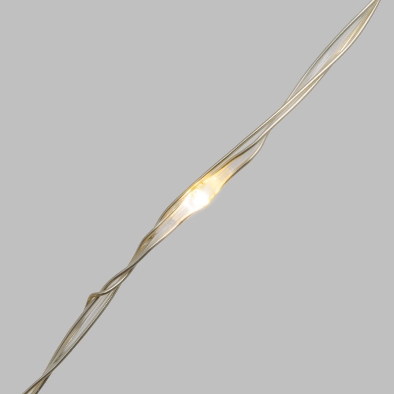 Chaîne 500 MicroLED Coil 25m câble argent transparent blanc chaud