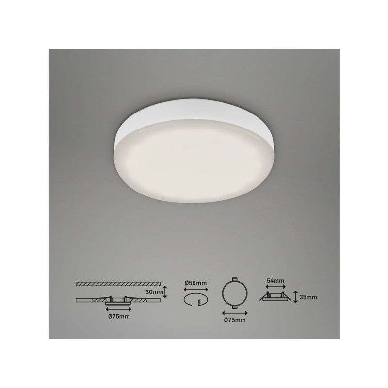 Spot LED encastrable Plat 7,5 cm 3w 350lm blanc