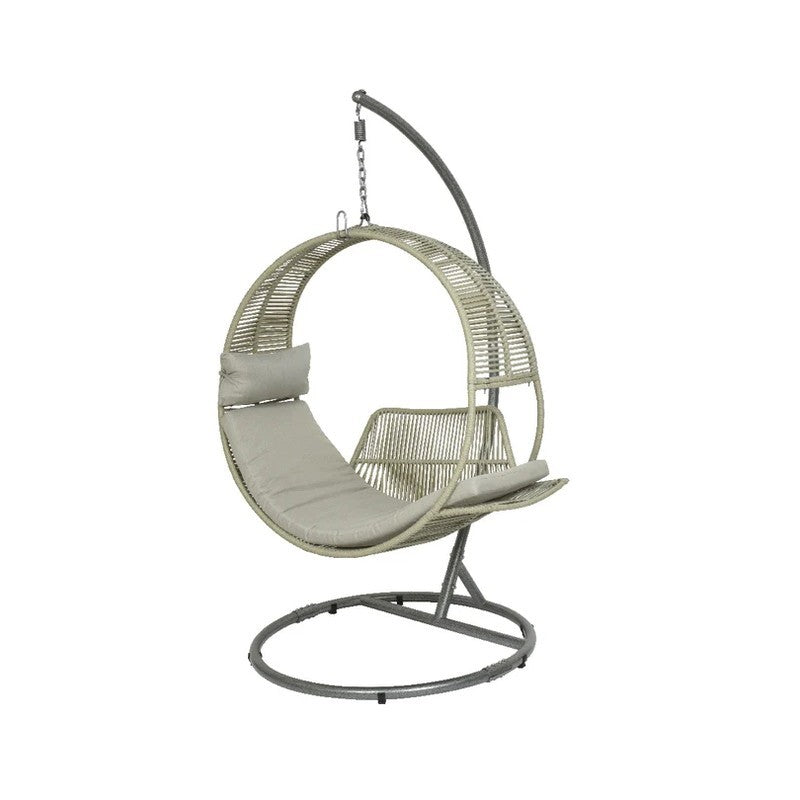 Poltrona sospesa grigia con supporto 118 × 127 × H201 cm