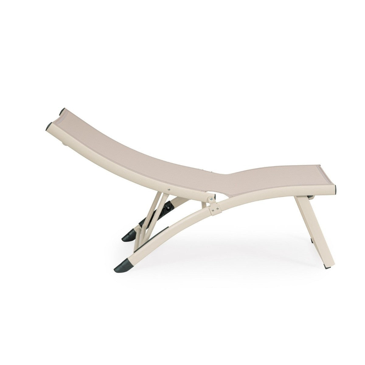 Chaise longue inclinable Bizzotto Taylor Whisper en aluminium et textilène 53 x 166,5 x 90 cm