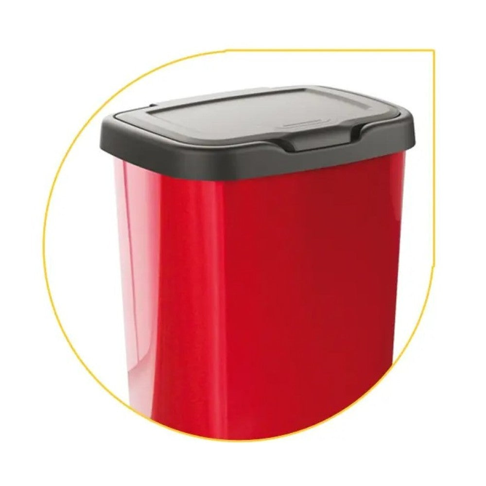 Poubelle Jive rouge L20 cm 33,2 × 25,2 × 45,8