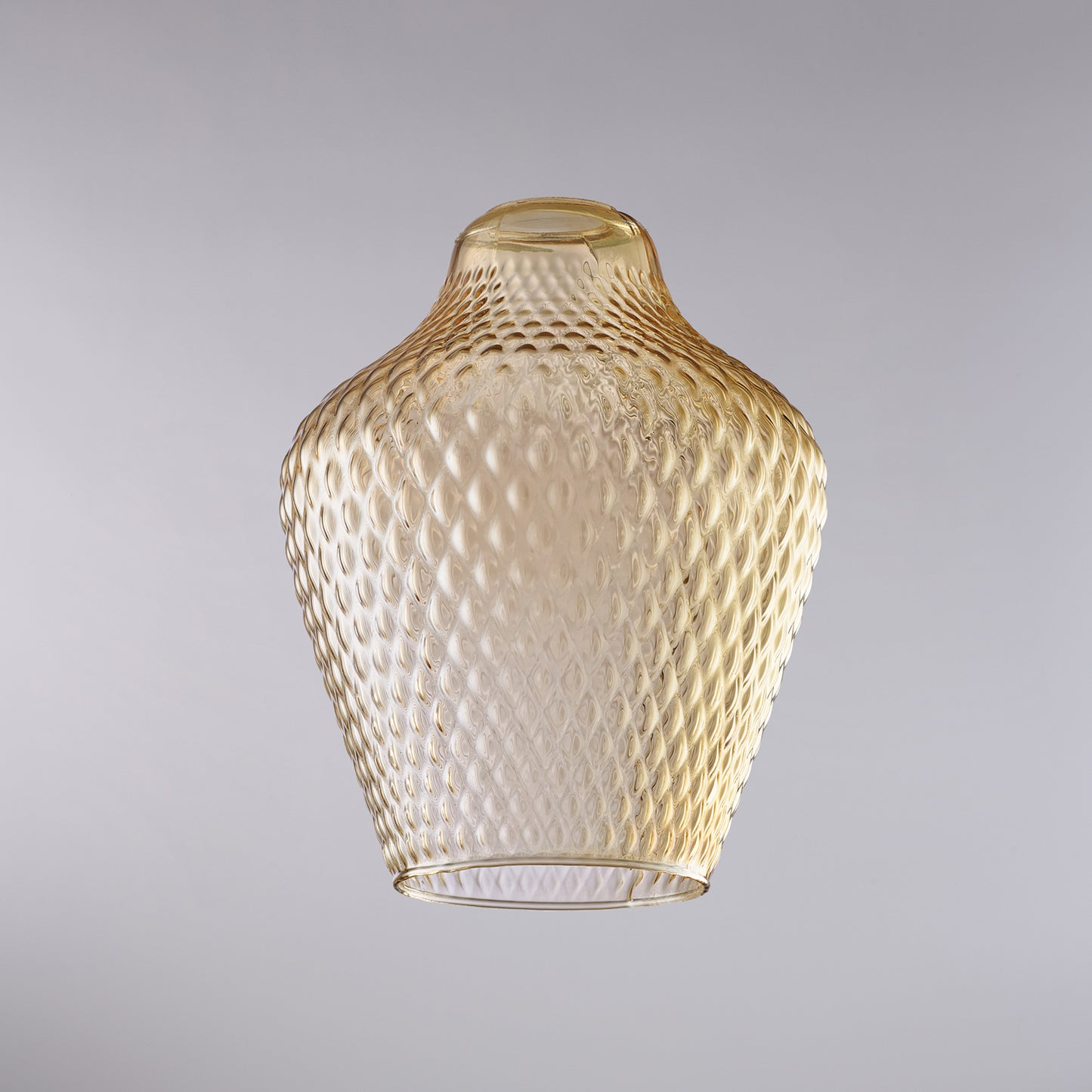 Diffuseur en verre soufflé ambré à décor en relief H.27 - Ø21